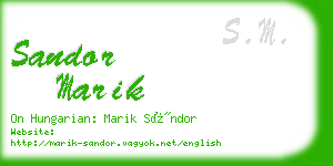 sandor marik business card